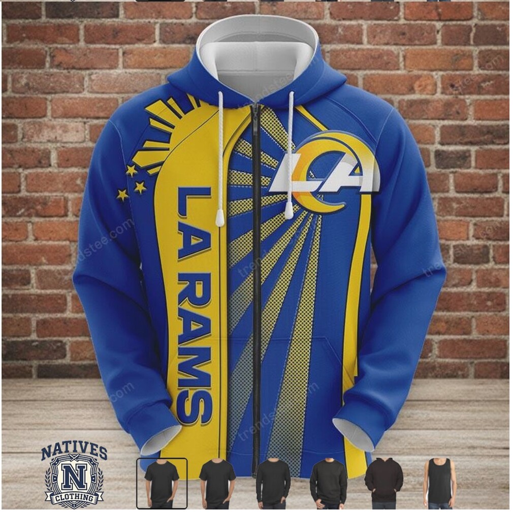Los Angeles Rams Logo Sunburst Fan T Shirt Los Angeles Rams Logo Sunburst Fan T Shirt