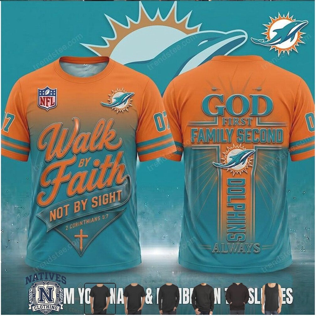 Miami Dolphins Football Cross Walk By Faith T Shirt Miami Dolphins Football Cross Walk By Faith T Shirt