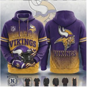 Minnesota Vikings Football Helmet Vintage Hoodie