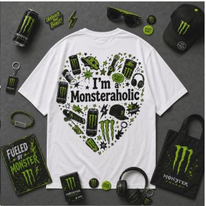 Monster Energy Drink Fanatic I Am A Monsteraholic Heart T Shirt