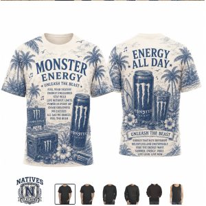 Monster Energy Unleash The Beast Tropical Beach T Shirt