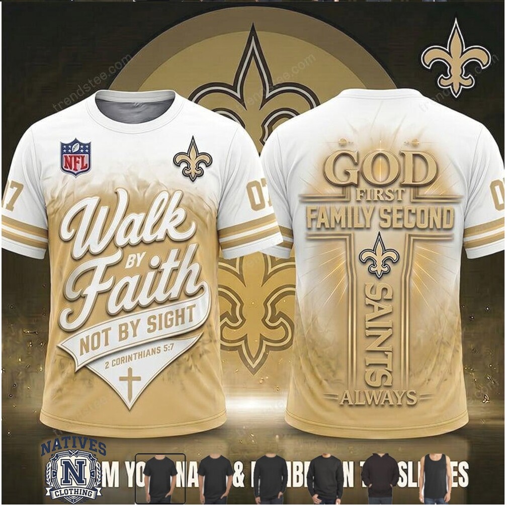 New Orleans Saints Football Cross Walk By Faith T Shirt New Orleans Saints Football Cross Walk By Faith T Shirt