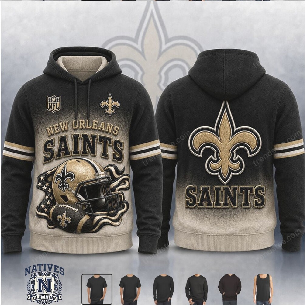 New Orleans Saints Football Helmet Vintage Sweatshirt New Orleans Saints Football Helmet Vintage Sweatshirt