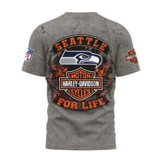 New York Giants Motorcycle Biker Distressed For Life Shirt