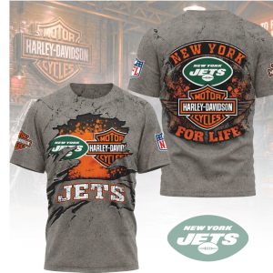 New York Jets Harley Davidson Motorcycle Shirt
