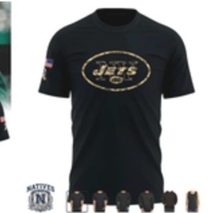 New York Jets Nick Mangold 74 Gold Camo T Shirt