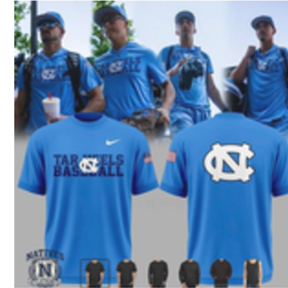 North Carolina Tar Heels Baseball Logo Team T Shirt North Carolina Tar Heels Baseball Logo Team T Shirt