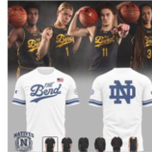 Notre Dame Basketball The Bend Blue White T Shirt