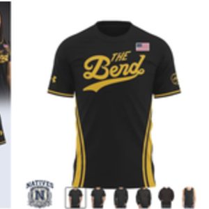 Notre Dame Basketball The Bend Gold Black T Shirt