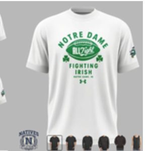 Notre Dame Fighting Irish Green White Football T Shirt