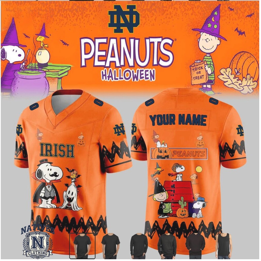 Notre Dame Fighting Irish Peanuts Halloween Snoopy Sports Jersey Notre Dame Fighting Irish Peanuts Halloween Snoopy Sports Jersey