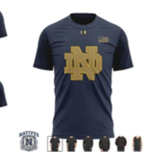 Notre Dame Fighting Irish Shamrock Series Gold Football T Shirt