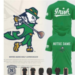 Notre Dame Irish Green Golf Leprechaun T Shirt