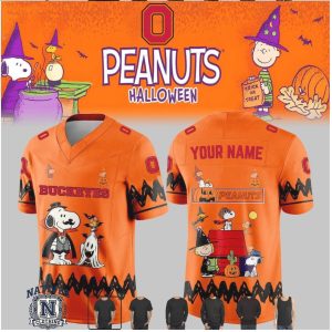 Ohio State Buckeyes Peanuts Halloween Snoopy Spooky Sports Jersey