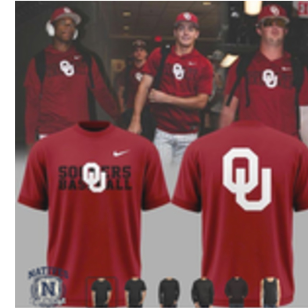 Oklahoma Sooners Baseball Logo Classic Red T Shirt Oklahoma Sooners Baseball Logo Classic Red T Shirt