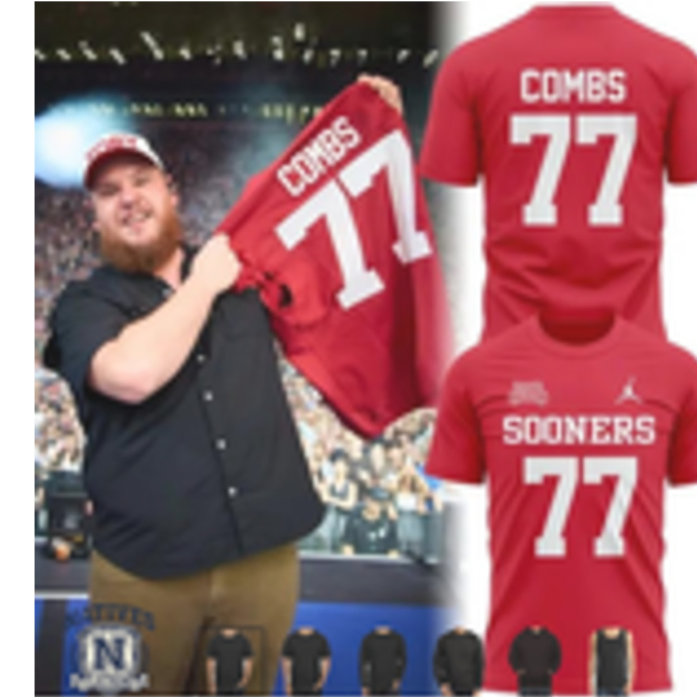 Oklahoma Sooners Luke Combs Number 77 T Shirt Oklahoma Sooners Luke Combs Number 77 T Shirt