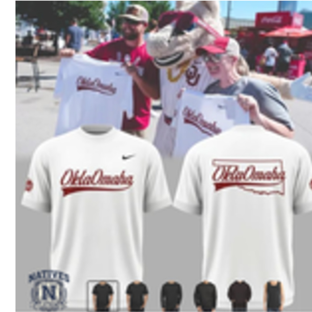 Oklahoma Sooners OklaOmaha Baseball White T Shirt Oklahoma Sooners OklaOmaha Baseball White T Shirt