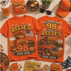 Peanut Butter Candy Reeses Vintage Truck 98 Years Anniversary T Shirt