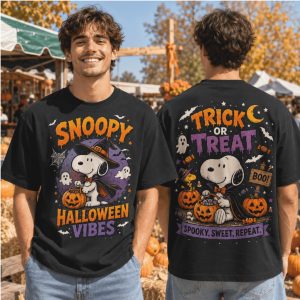 Peanuts Snoopy Vampire Trick Or Treat Spooky Sweet Repeat T Shirt