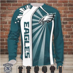 Philadelphia Eagles Football Fan Apparel Sunburst Hoodie