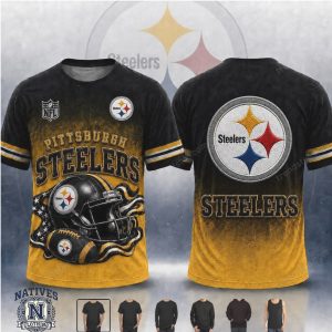Pittsburgh Steelers Helmet Football Fan Apparel T Shirt