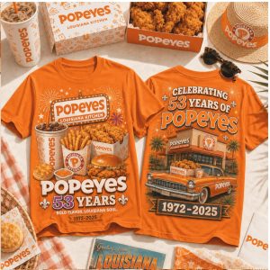 Popeyes Chicken Classic Car 53 Years Anniversary Louisiana Soul T Shirt