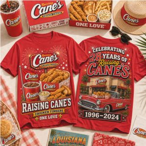 Raising Canes Fast Food Vintage Car 28 Years Graphic T Shirt