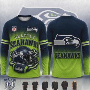 Seattle Seahawks Football Helmet Graphic T Shirt