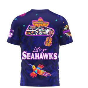 Seattle Seahawks Sugar Skull Hispanic Heritage Month Shirt