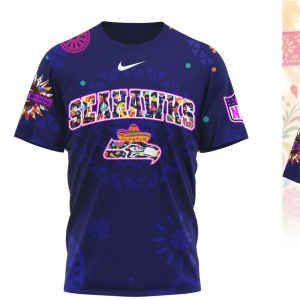 Seattle Seahawks Sugar Skull Hispanic Heritage Month Shirt