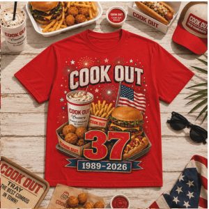 Southern BBQ Burger Cook Out Classic Car 37 Years Anniversary T Shirt