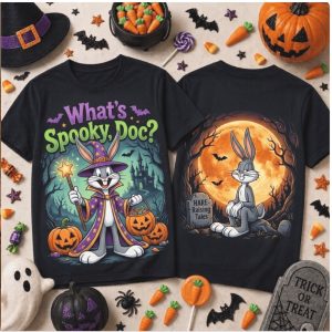 Spooky Halloween Wizard Rabbit What's Spooky Doc T Shirt