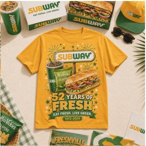 Subway Fast Food Vintage Car 52 Years Of Fresh Retro T Shirt