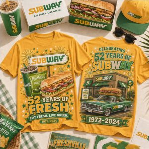 Subway Fast Food Vintage Car 52 Years Of Fresh Retro T Shirt