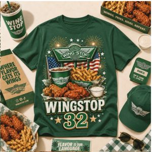 Wingstop Fast Food Vintage Car 32 Years Anniversary T Shirt