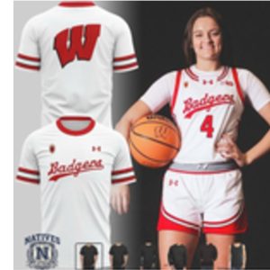 Wisconsin Badgers Basketball Jersey Style T Shirt