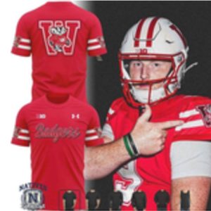Wisconsin Badgers Big Ten Football Mascot Logo T Shirt