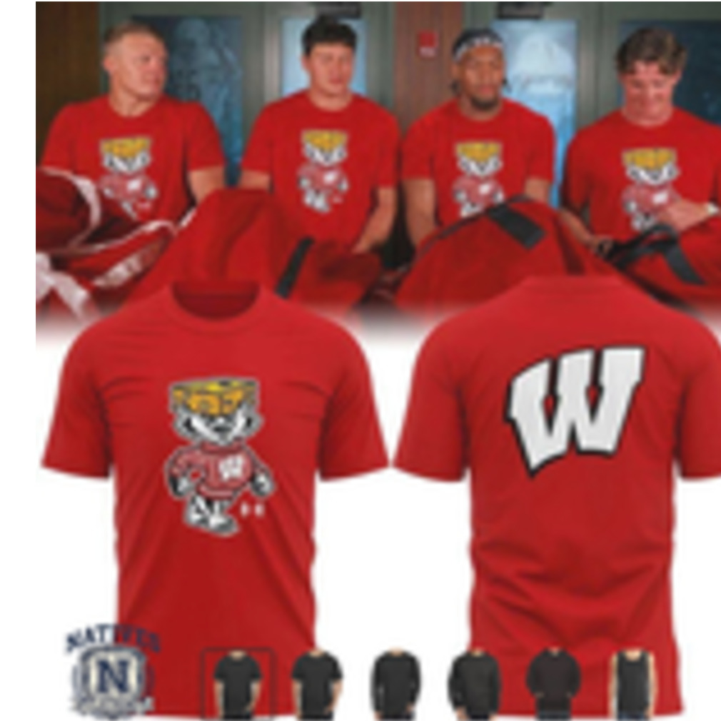 Wisconsin Badgers Cheesehead Mascot Letter Logo T Shirt Wisconsin Badgers Cheesehead Mascot Letter Logo T Shirt