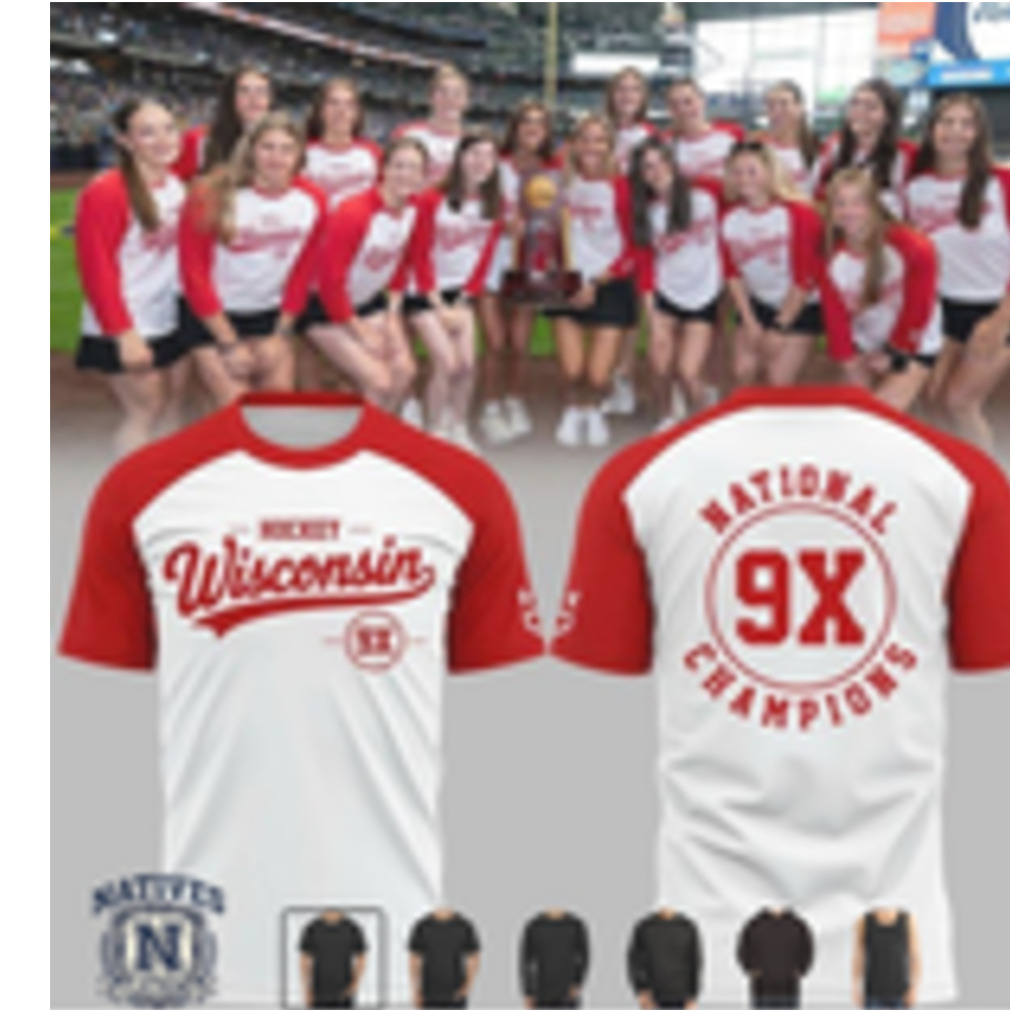 Wisconsin Badgers Hockey 9X National Champions T Shirt Wisconsin Badgers Hockey 9X National Champions T Shirt