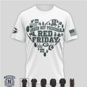 Green Bay Packers Red Friday Remember Deployed Heart T Shirt