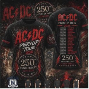 AC DC 250th Anniversary Pwr Up Tour Rock T Shirt