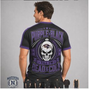 Baltimore Ravens Skull Purple And Black Football Fan T Shirt