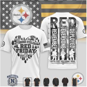 Pittsburgh Steelers Red Friday Military Heart Remember Everyone Deployed T Shirt