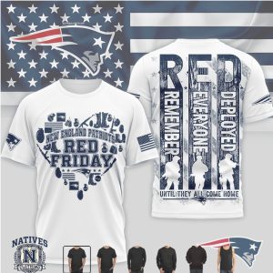 New England Patriots Red Friday Military Heart Remember Everyone Deployed T Shirt