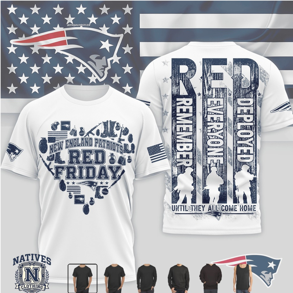 New England Patriots Red Friday Military Heart Remember Everyone Deployed T Shirt New England Patriots Red Friday Military Heart Remember Everyone Deployed T Shirt