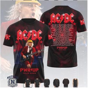AC DC Angus Young Power Up World Tour Concert Graphic T Shirt