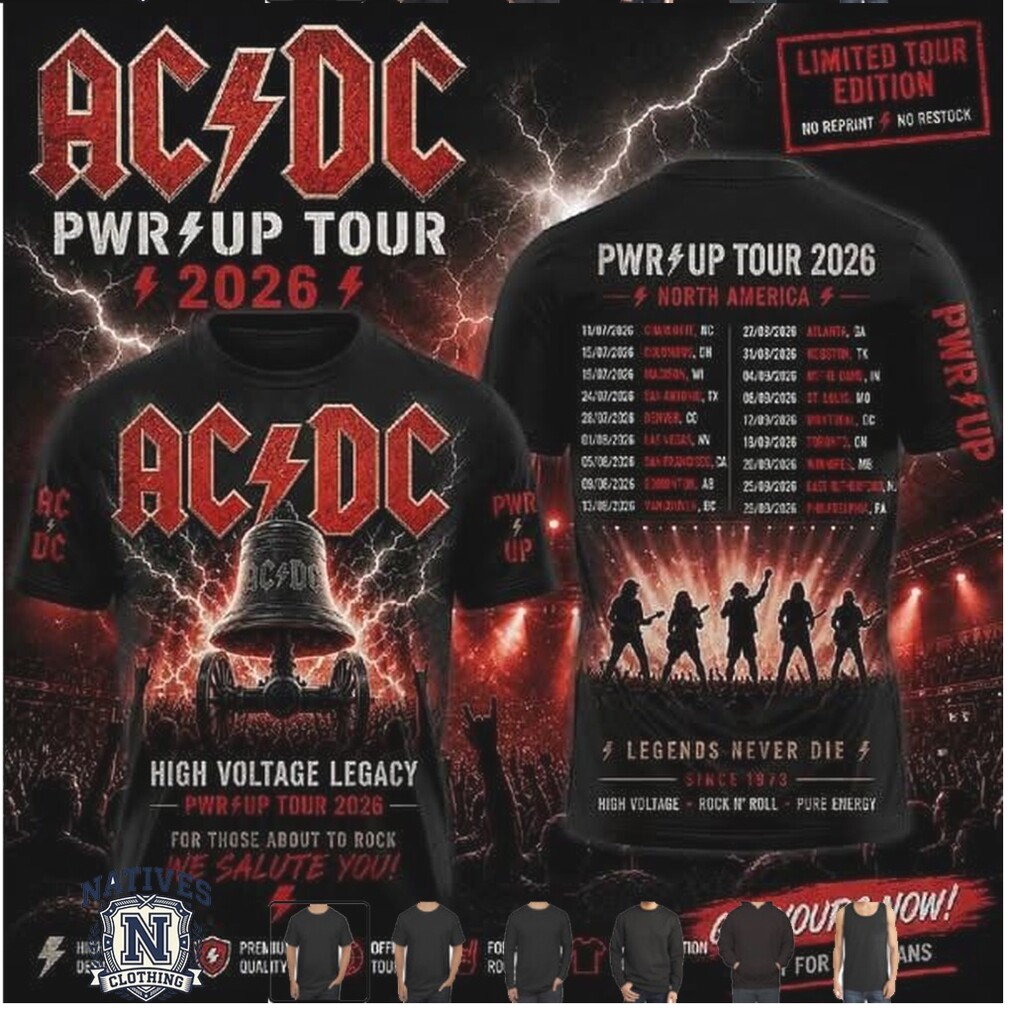 AC DC High Voltage Legacy Pwr Up Tour Concert T Shirt AC DC High Voltage Legacy Pwr Up Tour Concert T Shirt