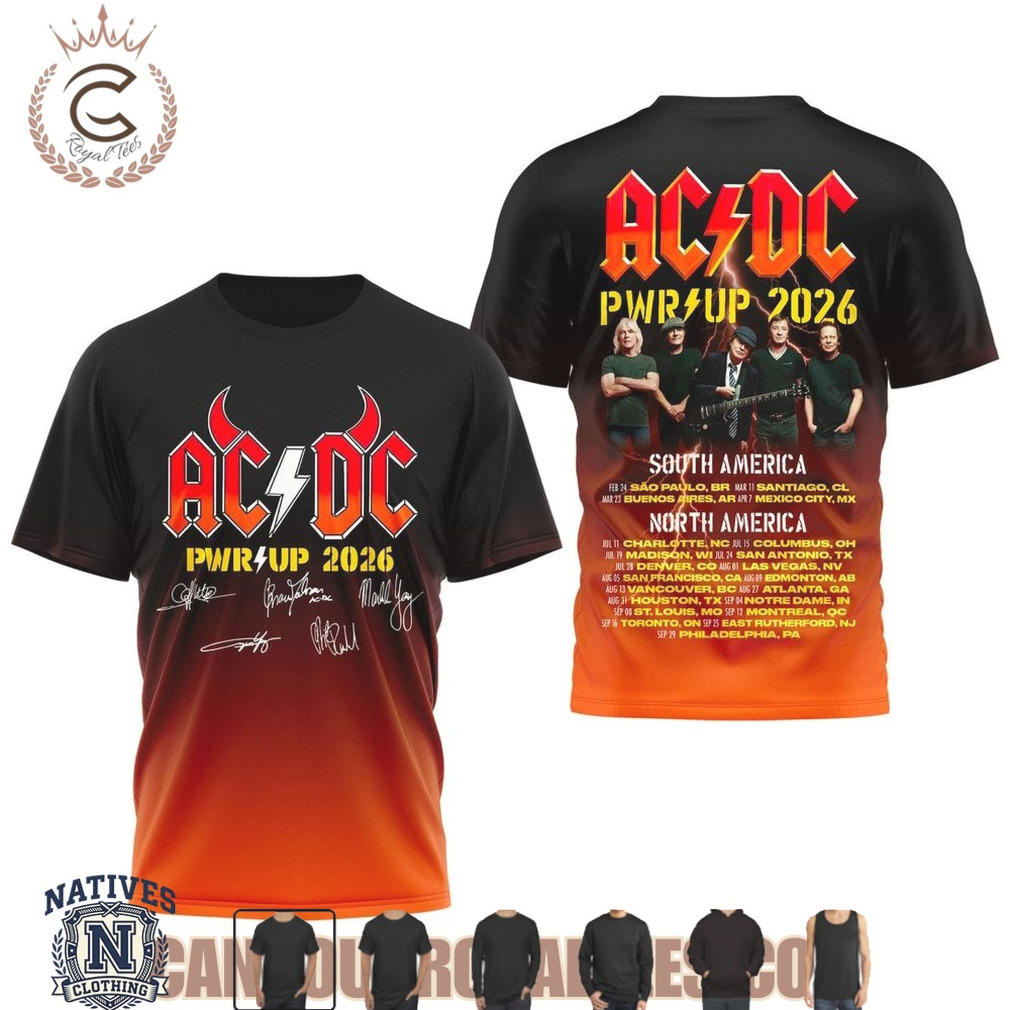 AC DC PWR UP Tour Rock Band Concert Tour T Shirt AC DC PWR UP Tour Rock Band Concert Tour T Shirt