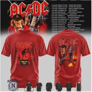 AC DC PWR UP Tour Rock Music Concert Red T Shirt