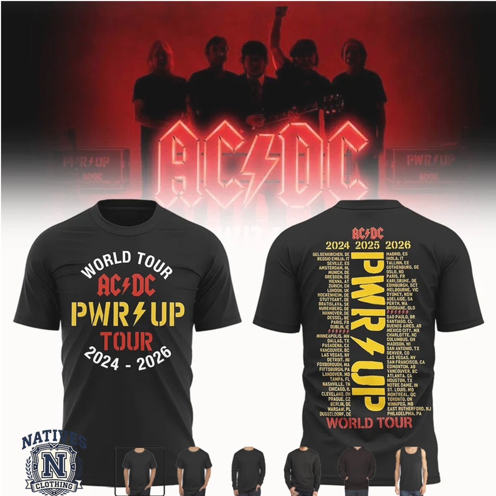AC DC PWR UP World Tour Rock Concert T Shirt AC DC PWR UP World Tour Rock Concert T Shirt